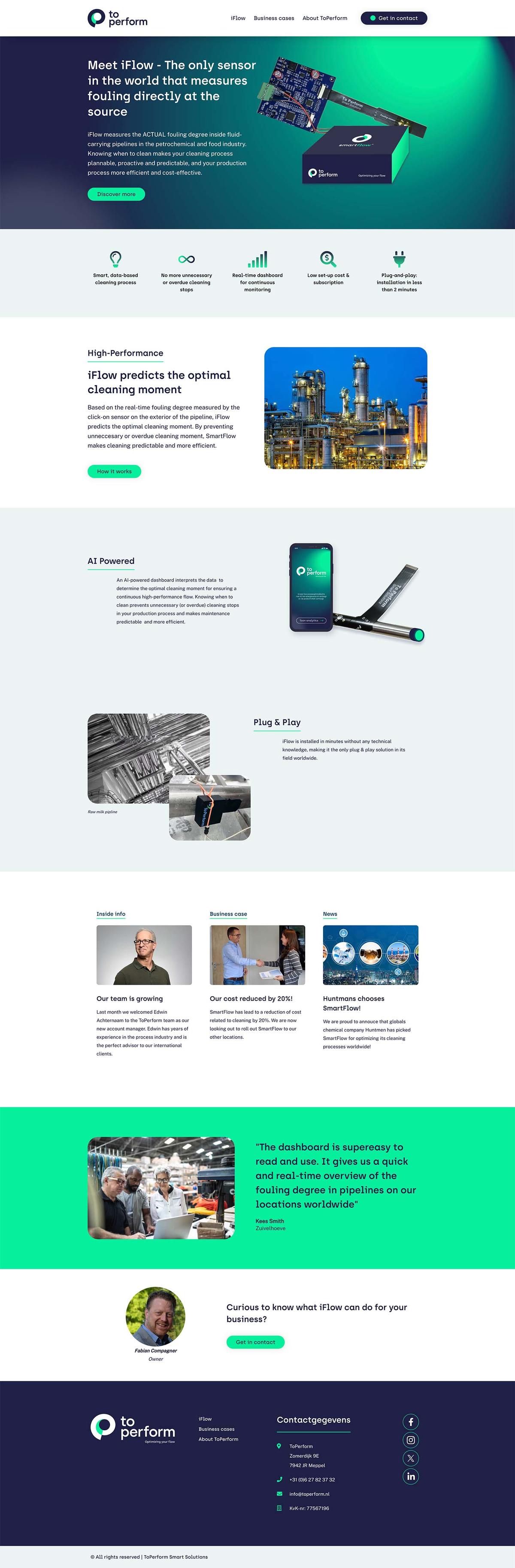 De volledige website van TopPerform Smart Solutions