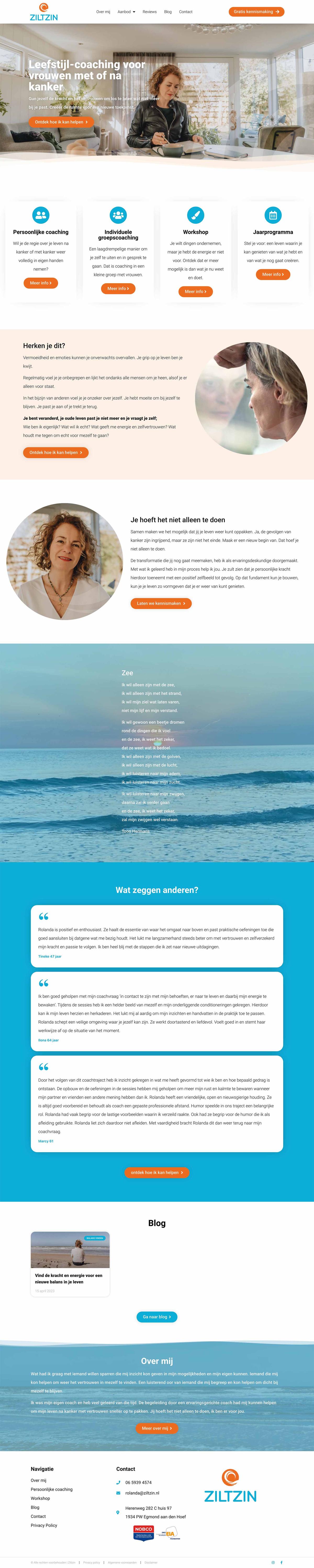 De volledige website van Ziltzin