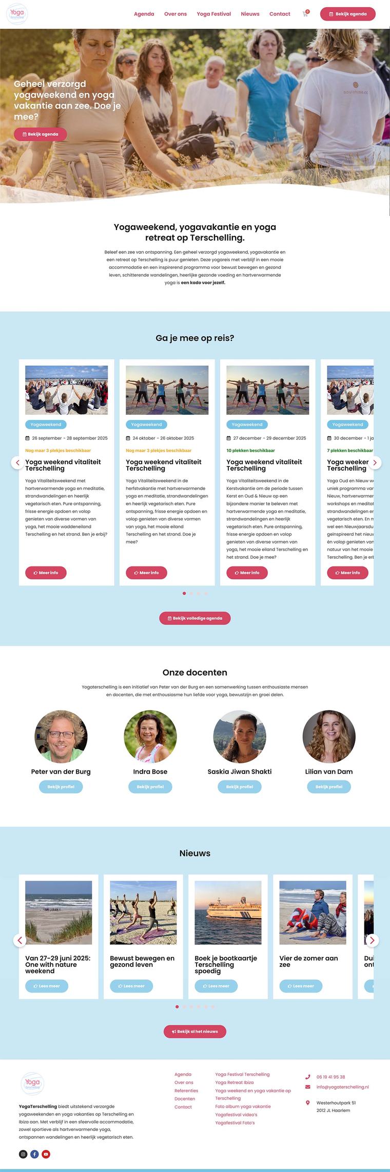 Website en webshop van Yoga Terschelling