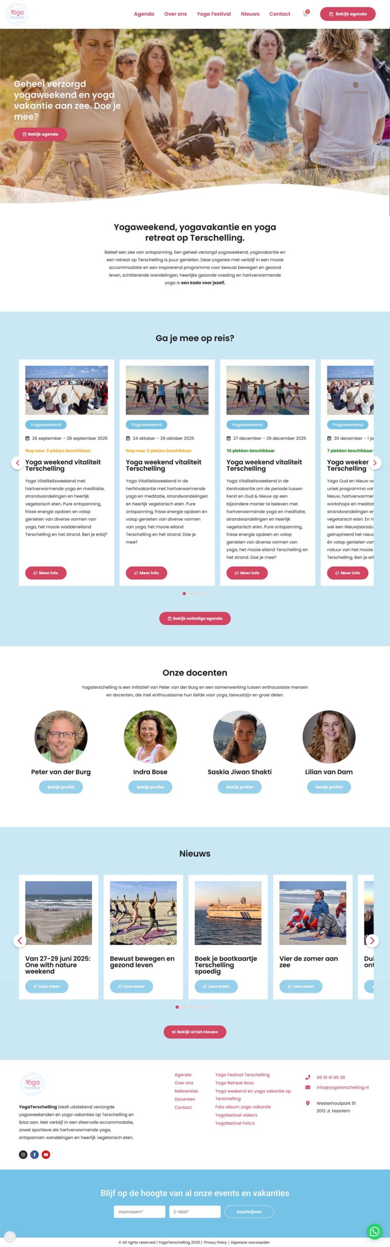 Yogaterschelling webshop website webdesign
